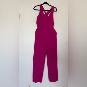 Beautiful Hot Pink Open Back jumpsuit size medium New